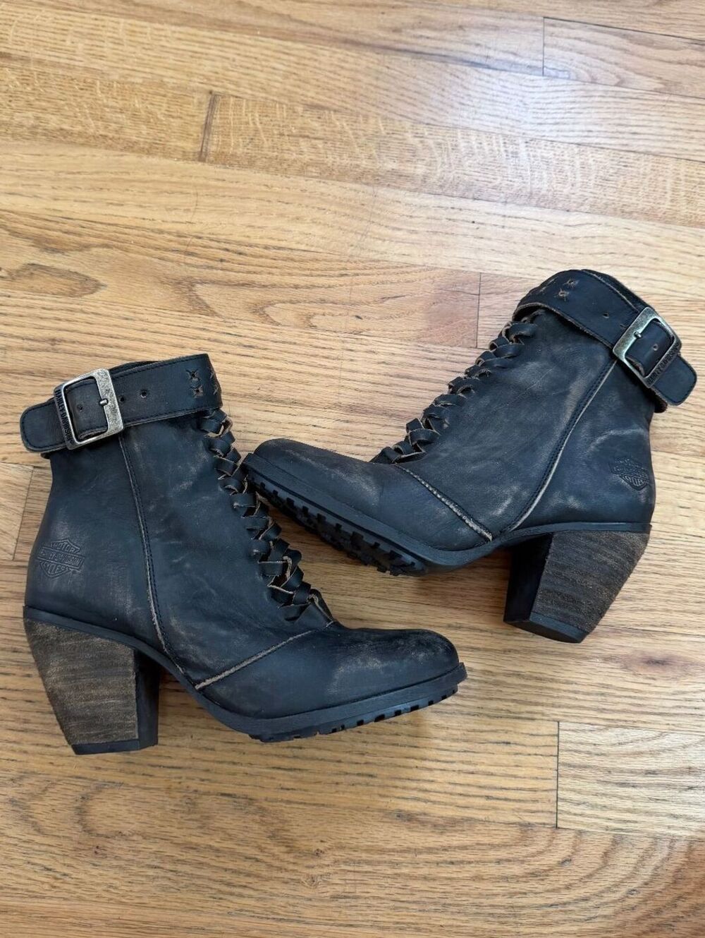 Harley-Davidson Calkins LS Boot 8" Women's Dark Gray Motorcycle Boot Sz 7.5